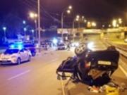 В Киеве Skoda въехала в три машины, погиб мужчина