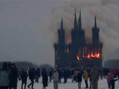 В Калужской области на Масленицу сожгли макет католического собора