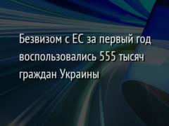 Безвизом с ЕС за первый год воспользовались 555 тысяч граждан Украины