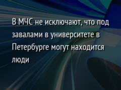 В МЧС не исключают, что под завалами в университете в Петербурге могут находится люди