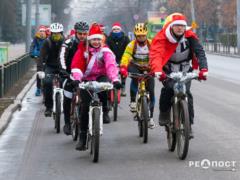 В Харькове состоялся новогодний велопарад