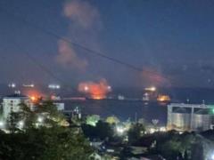 Нічна бавовна в окупантів: одразу 5 добрих дронів влучили у нафтовий термінал порту Туапсе (відео)