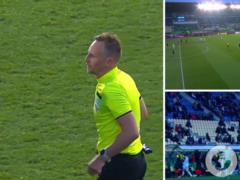  Вся система сгорела . Скачок напряжение сорвал матч УПЛ.